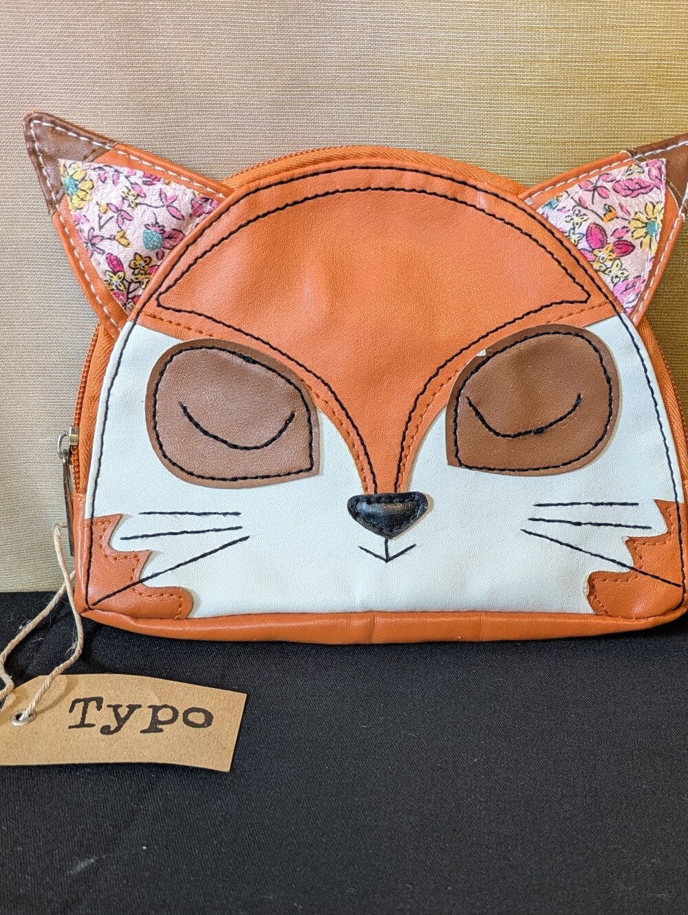 NWT Typo Fox Shaped Purse Zippered Pouch